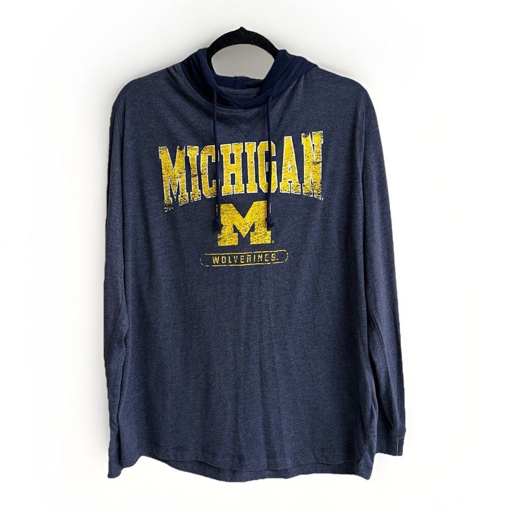 Wolverines Hooded Long Sleeve Shirt Mens Large New With Tags Michigan